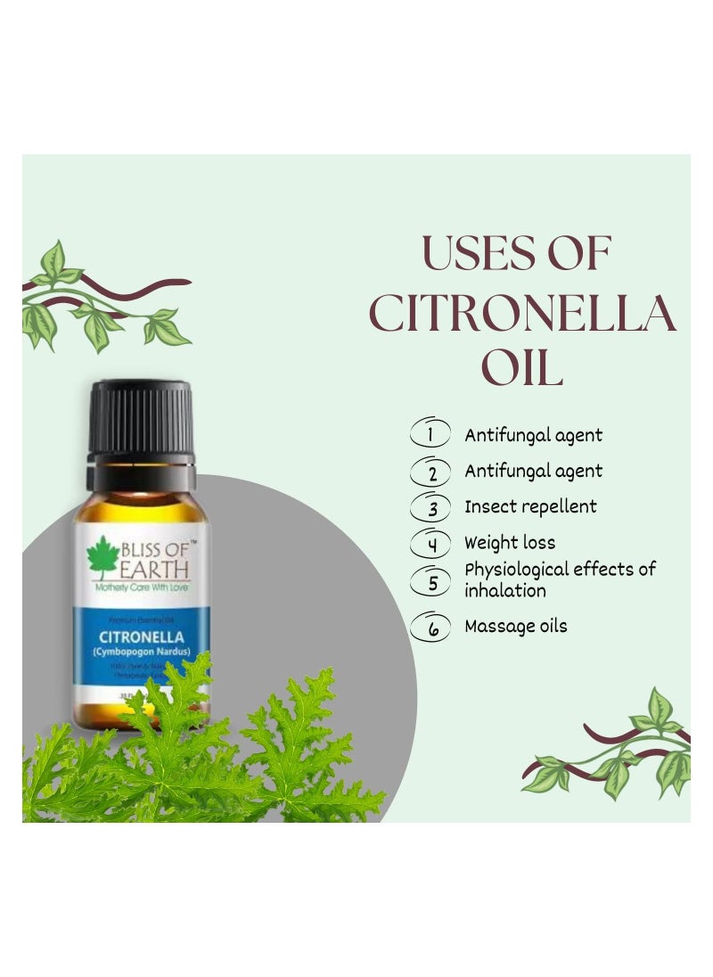 BLISS OF EARTH 100% Pure Citronella Essential Oil, 10ml Pack of 3  - Image 5