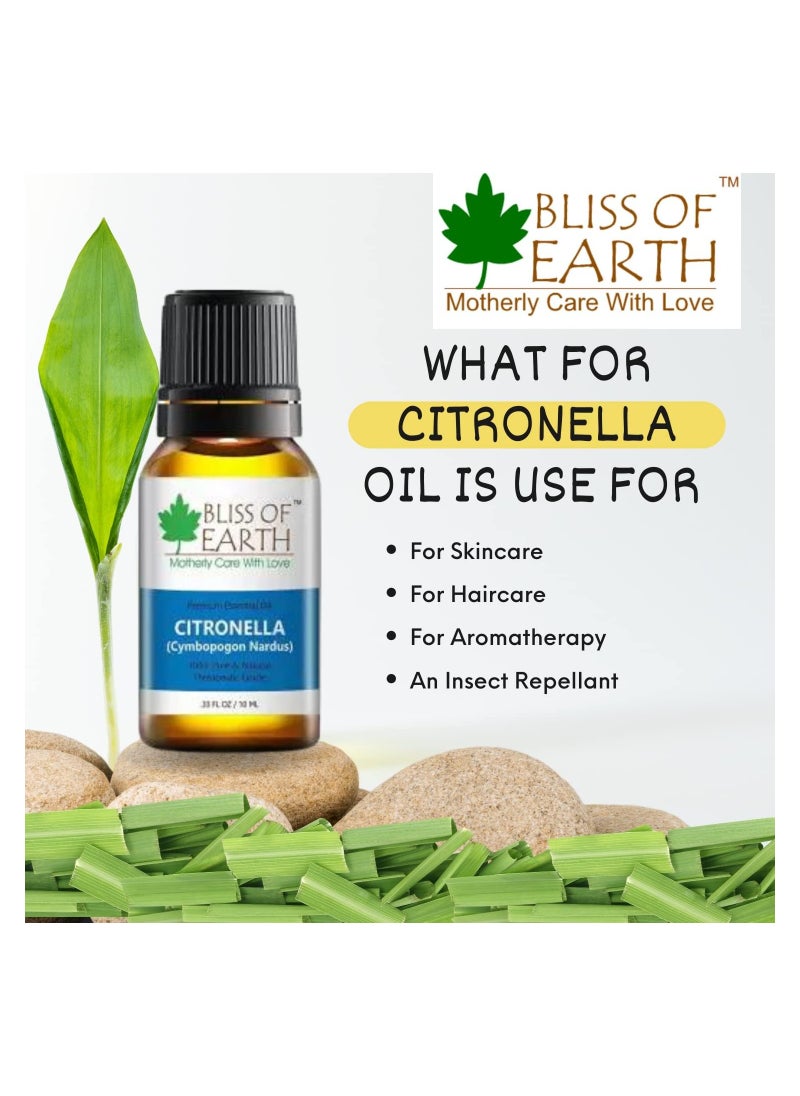 BLISS OF EARTH 100% Pure Citronella Essential Oil, 10ml Pack of 3  - Image 2