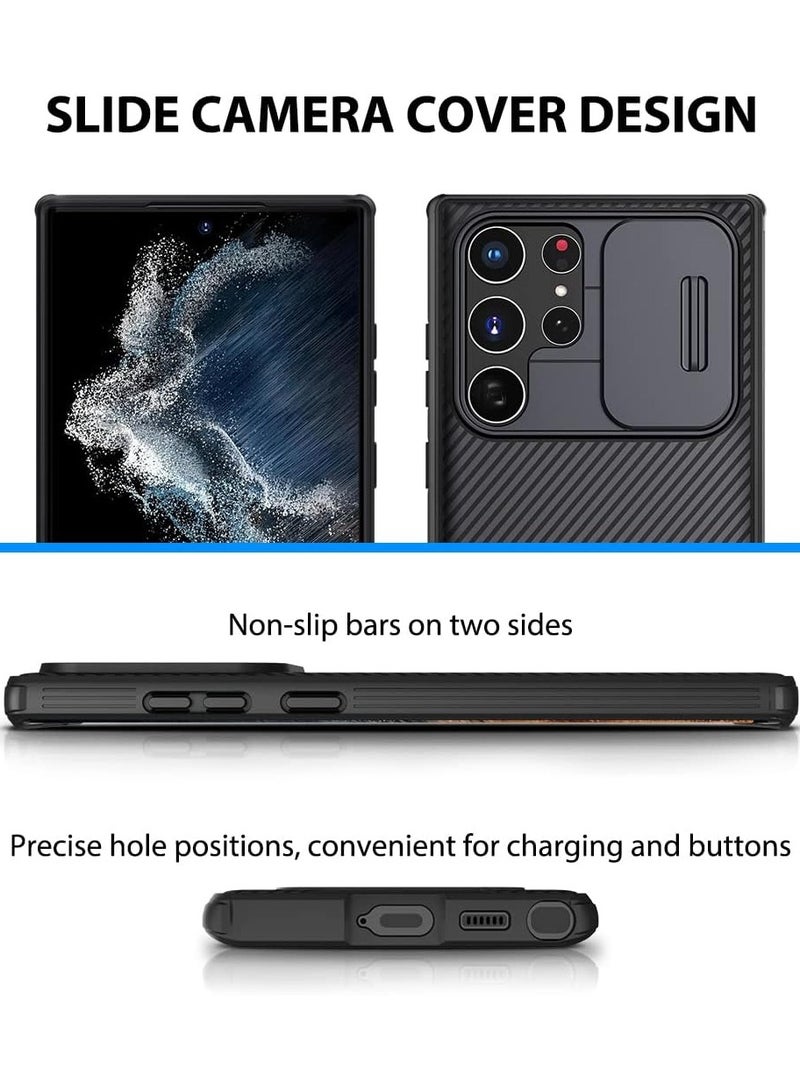 Nillkin Case Cover CamShield Pro  Case With Slide Camera For Samsung Galaxy S22 Ultra (Black) - Image 5