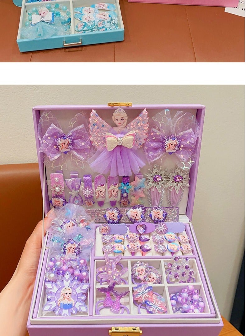 Princess Hair Accessories Gift Box Set, Girl's Exquisite Birthday Jewelry Box - Image 5