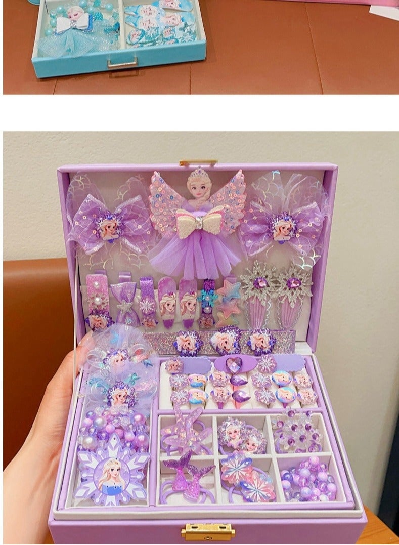Princess Hair Accessories Gift Box Set, Girl's Exquisite Birthday Jewelry Box - Image 2