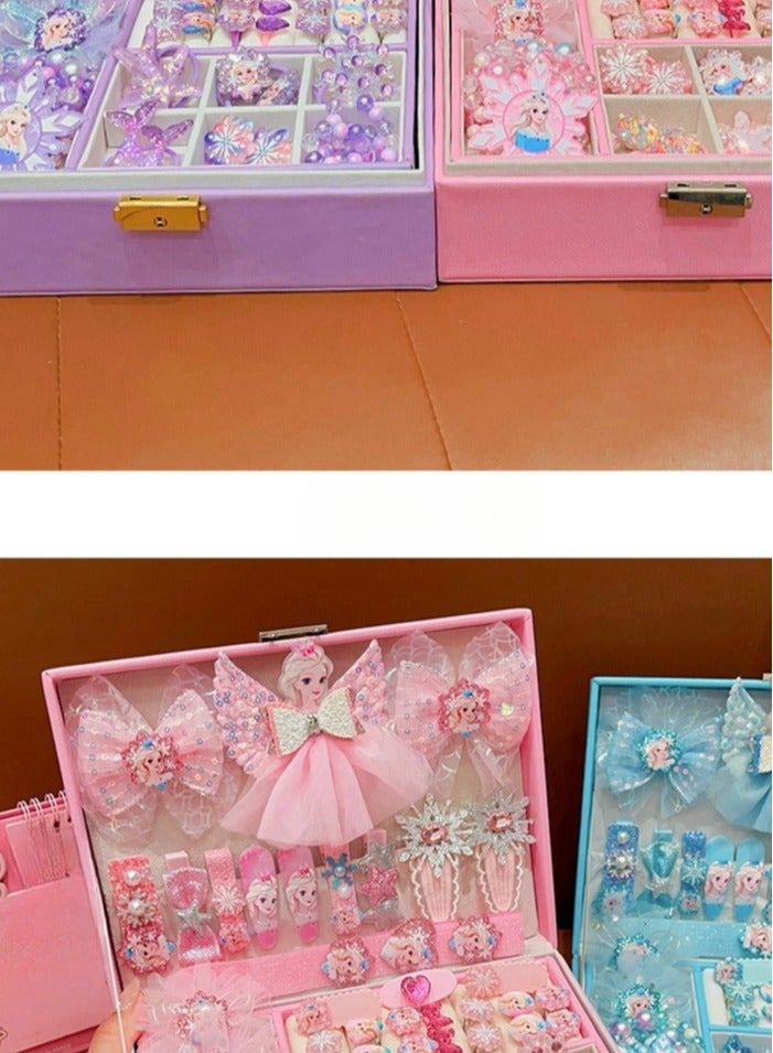 Princess Hair Accessories Gift Box Set, Girl's Exquisite Birthday Jewelry Box - Image 4