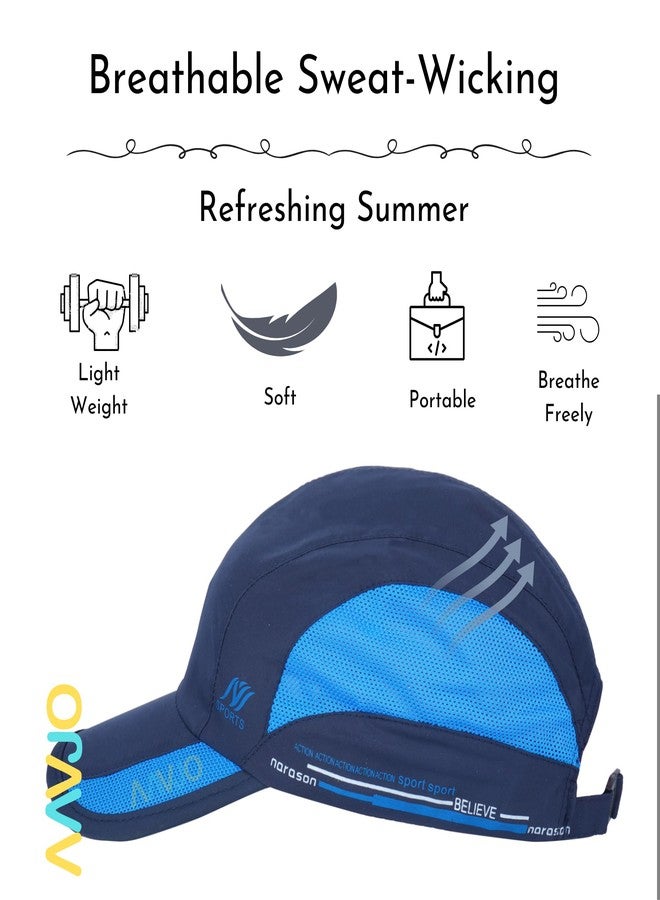 Aavjo Polyester Quick Dry Baseball Cap Hat Topi For Men Women L Beach Cricket Sports Running Cap (Blue), Large - Image 3