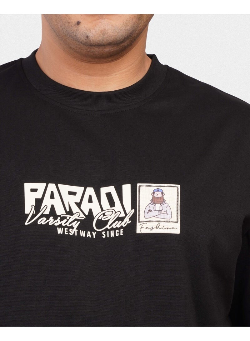 TORINESE "Faradi Varsity Club" Heritage Black Oversize Tee - Image 2