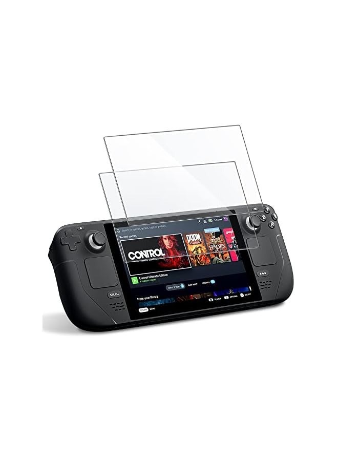 جي تيك واقي شاشة لجهاز Steam Deck OLED مقاس 7.4 بوصات (2023) وSteam Deck مقاس 7 بوصات (2021 و2022)، طبقة من الزجاج المقوى 9H، شفاف عالي الدقة مضاد للخدش، عبوتان - Image 1