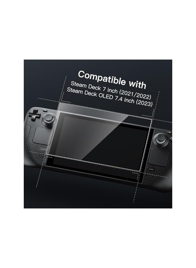 جي تيك واقي شاشة لجهاز Steam Deck OLED مقاس 7.4 بوصات (2023) وSteam Deck مقاس 7 بوصات (2021 و2022)، طبقة من الزجاج المقوى 9H، شفاف عالي الدقة مضاد للخدش، عبوتان - Image 2