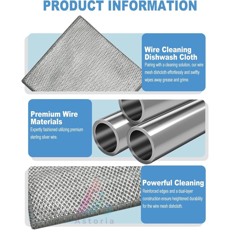ARNICA Stainless Steel Dish Scrubber NonScratch Steel Scrubber for Utensils Dish Cloths Rags for Washing Dishes Kitchen Scrubber and Multipurpose Cleaning Accessories Pack of 18 - Image 4