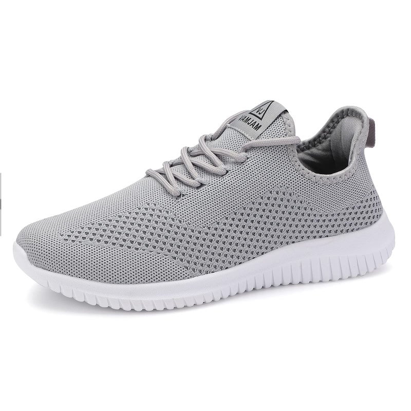 VAMJAM Mens Running Shoes Ultra Lightweight Breathable Walking Shoes Non Slip Athletic Fashion Sneakers Mesh Workout Casual Sports Shoes Light Grey Size 115