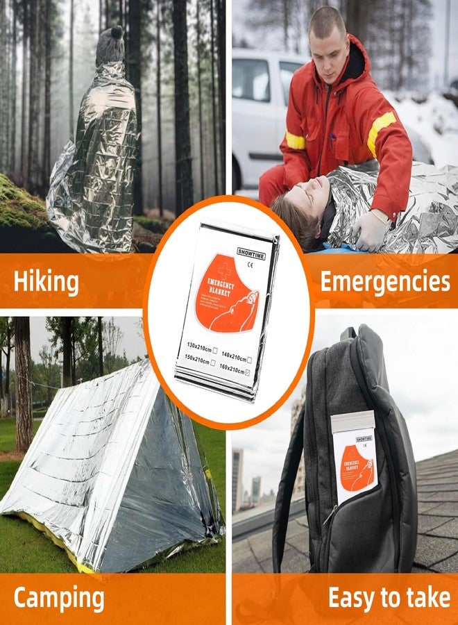 JREEPEE 6 Pack Emergency Thermal Blankets for Survival, 82.67”x62.99” Extra Large Mylar Space Blankets, Waterproof & Windproof for Outdoor Camping, Hiking, Survival Kit, First Aid, Car Emergency - Image 5