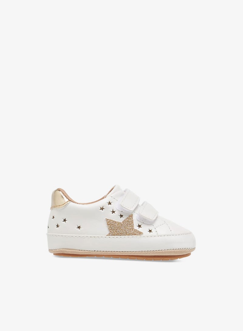 Barefeet Girls Star Cutwork Detail Booties with Hook and Loop Closure - Image 3