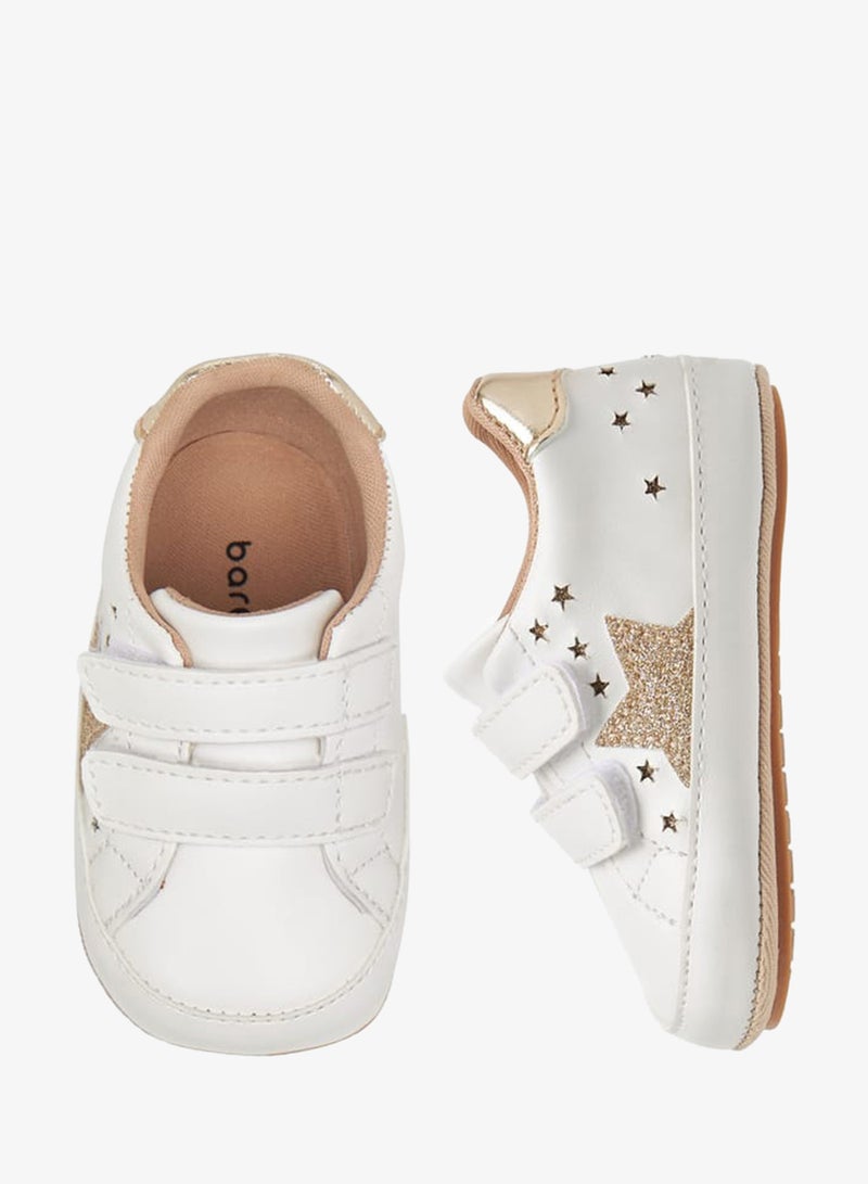 Barefeet Girls Star Cutwork Detail Booties with Hook and Loop Closure - Image 1