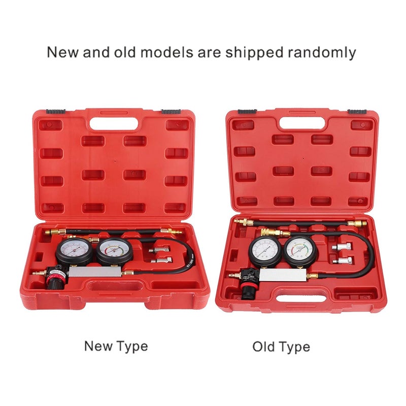 Double Pressure Gauge Cylinder Leak Tester Kit 0 7bar 100psi With Protective Rubber Cover Portable Storage Case - Image 5