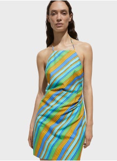 MANGO Halter Dress With Striped Print  - Image 5