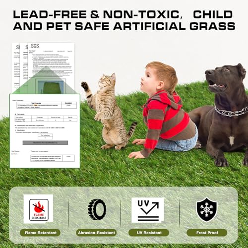 XLX TURF Outdoor Artificial Grass Tiles Interlocking Turf Squares 9 Pack, 12"x12" Fake Grass Mat for Balcony Patio Deck Flooring Decor, Pets Dog Pee Pad, Self-draining 8 Buckle System - Image 5