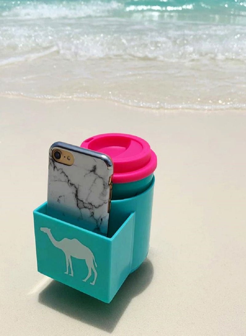 سلة حامل للشاطىء خاص بالرمل للمشروبات والهاتف الجوال  وغيرها، لون أزرق فاتح - Image 3