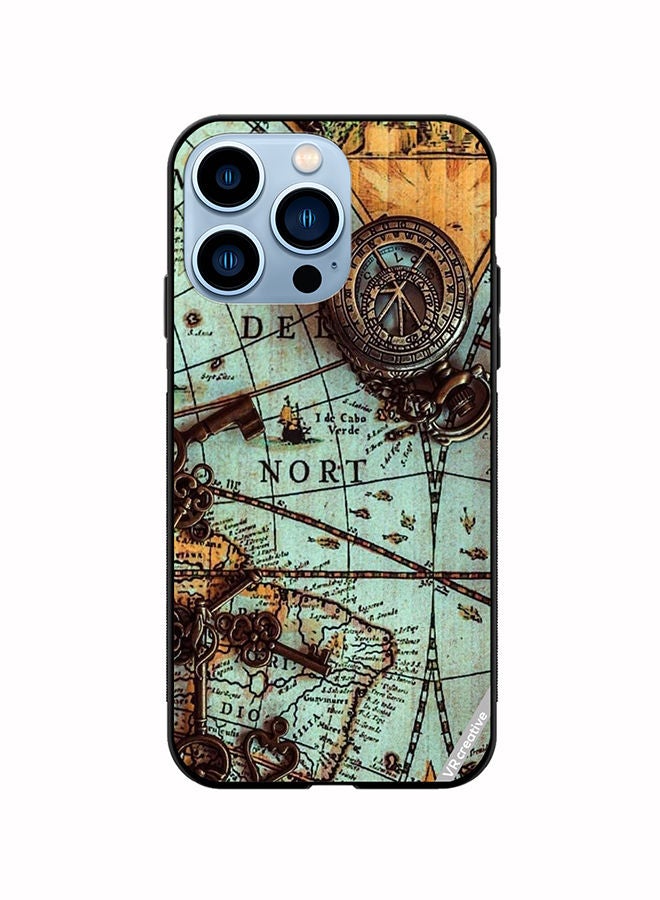 VR CREATIVE Protective Case Cover For Apple iPhone 14 Pro Max Compas Design Multicolour - Image 1