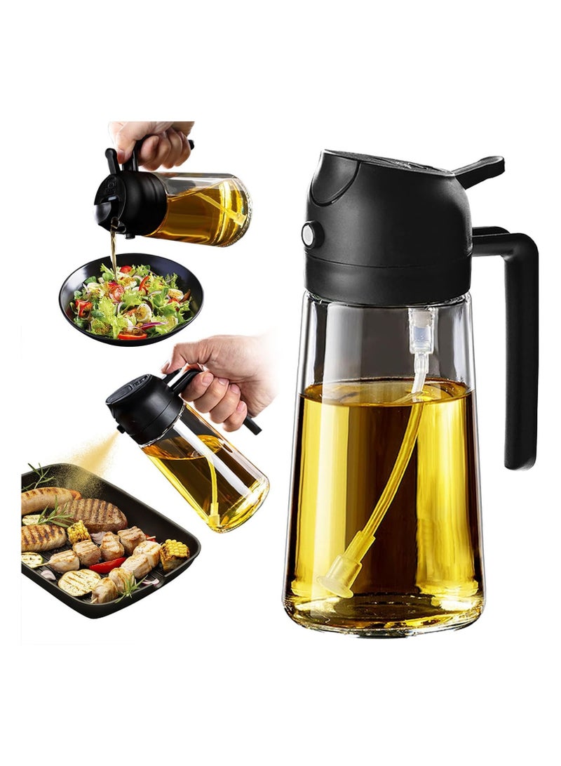 تافورا بخاخ زيت المطبخ تافورا 470 مل - بخاخ زيت 2 في 1 للمقلاة الهوائية لطهي السلطات والخل ومستلزمات المطبخ - أسود - Image 1