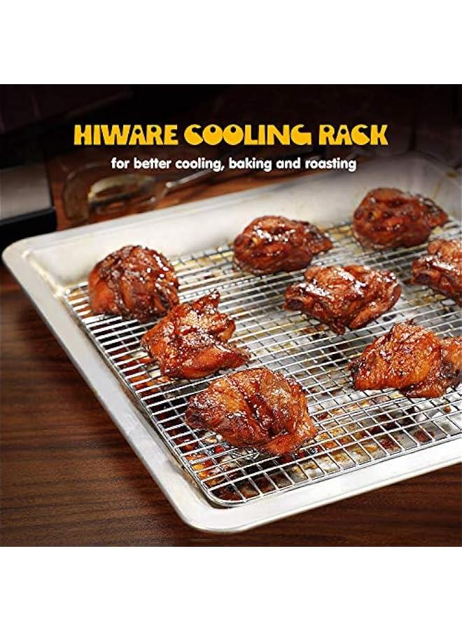 Hiware 2-Pack Cooling Racks for Baking - 8.5 x 12 - Quarter Size - Stainless Steel Wire Cookie Rack Fits Quarter Sheet Pan, Oven Safe for Cooking, Roasting, Grilling - Image 5