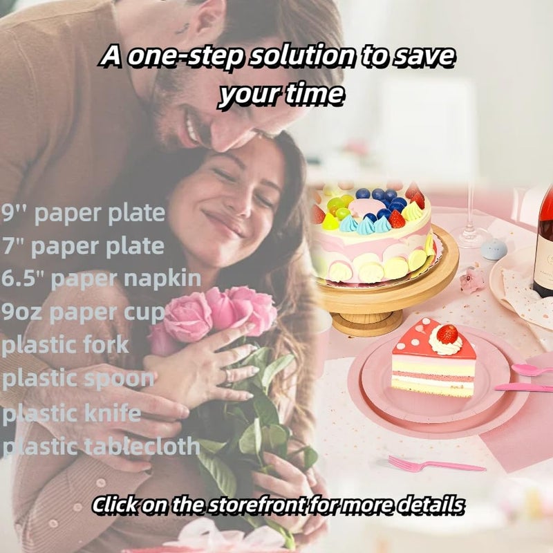 Ottin Solid Light Pink Paper Dinner Napkins 6.5'' Disposable Luncheon Napkins 50 Count for Girl or Woemen's Birthday Wedding Party Everyday Lunch Dinner Event Mother's Day - Image 4