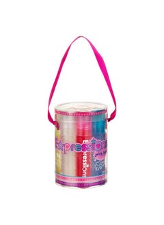 Expressions 8Pc Rollerball Glitter Lip Gloss Set 8 Assorted Fruit Flavored Roll On Rollerball Lip Gloss For Kids Safe Non Toxic Kids Makeup Set  - Image 5