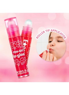 Expressions 8Pc Rollerball Glitter Lip Gloss Set 8 Assorted Fruit Flavored Roll On Rollerball Lip Gloss For Kids Safe Non Toxic Kids Makeup Set  - Image 3