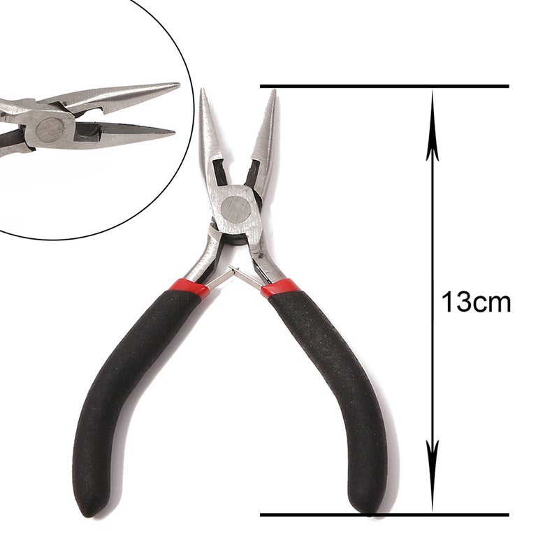 Handmade DIY Tool Pliers Multifunctional Punching Pliers Jewelry Toothless Pointed Nose Pliers Oblique Wire Cutting Pliers Hardware Tools #17 black handle pointed nose pliers (no teeth) 1 pc/bag 