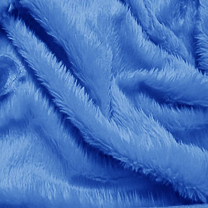 Catchyx Cart 3x5 feet Fur Fabric for Multipurpose use - 20 mm Long Fur Pile (White) (Blue), Solid - Image 1