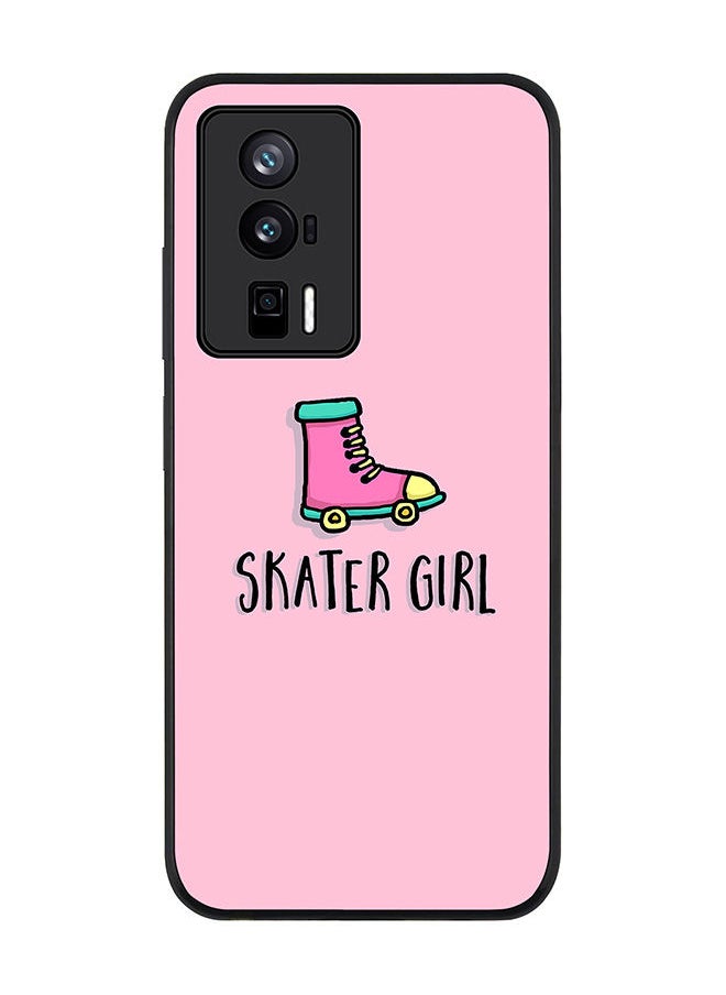 Stylizedd Rugged Black edge case for Xiaomi Poco F5 Pro 5G / Xiaomi Redmi K60 / Xiaomi Redmi K60 Pro Slim fit Soft Case Flexible Rubber Edges Anti Drop TPU Gel Thin Cover - Skater Girl  - Image 1