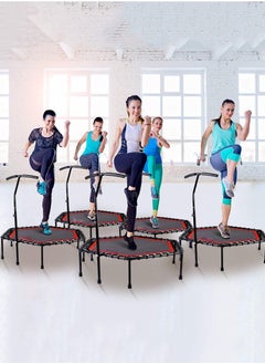XiuWoo 48 inch Silent Mini Trampoline with Adjustable Handle Bar Fitness Trampoline Bungee Rebounder Jumping Cardio Trainer Workout  - Image 5