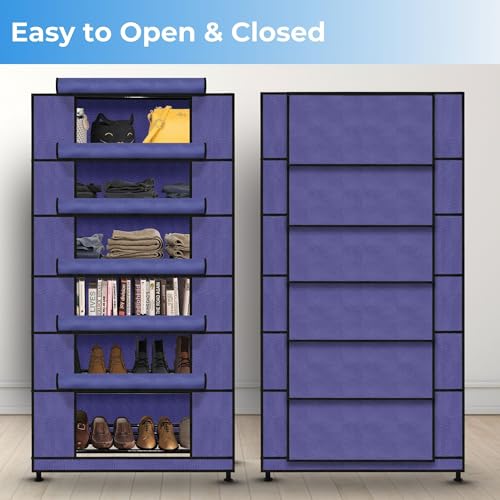TRENDY Multipurpose Shoe Rack Cabinet 6 Layer All-in-one Storage Organizer with Dustproof Cover | Space-Saving Shoe Stand for Home, Wardrobe & Entryway - Image 3