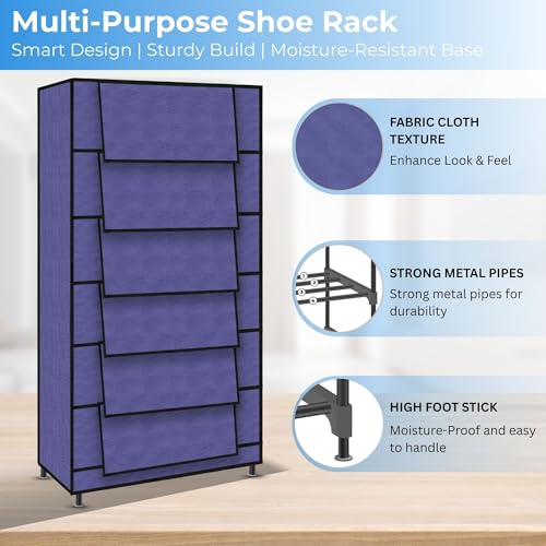 TRENDY Multipurpose Shoe Rack Cabinet 6 Layer All-in-one Storage Organizer with Dustproof Cover | Space-Saving Shoe Stand for Home, Wardrobe & Entryway - Image 5