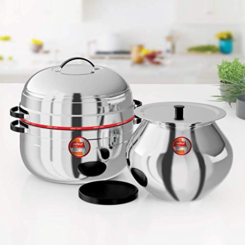 Nolta Thermal Rice Cooker 1KG, Induction Cookware, ISO Certified, Premium Stainless Steel Choodarapetty with SS Pot and Rubber Gasket (Silver) - Image 1