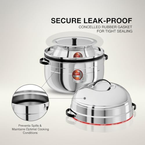 Nolta Thermal Rice Cooker 1KG, Induction Cookware, ISO Certified, Premium Stainless Steel Choodarapetty with SS Pot and Rubber Gasket (Silver) - Image 5
