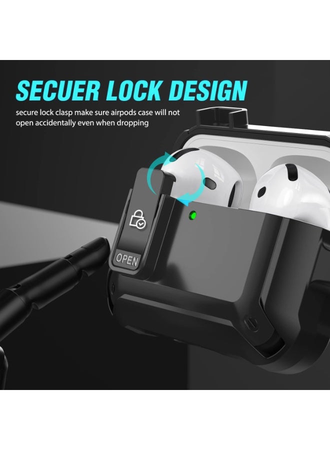 أنيوغرو غطاء حقيبة Airpods 4 مع مجموعة تنظيف، مادة PC مع قفل آمن غطاء متين لحقيبة Airpods الجيل الرابع 2024 LED مرئي في مقدمة الحقيبة - Image 3