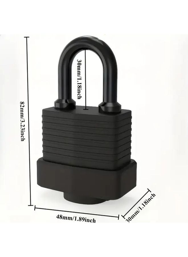 Heavy Duty Waterproof Rustproof Hardened Steel Padlock Long Black Outdoor Use - Image 4