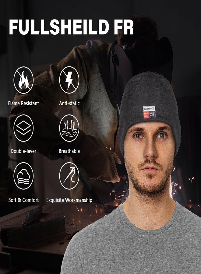Fullsheild FR Double-Layer Beanie Modacrylic Cotton Liner Warm Winter Flame Resistant Winter Covering Black - Image 2