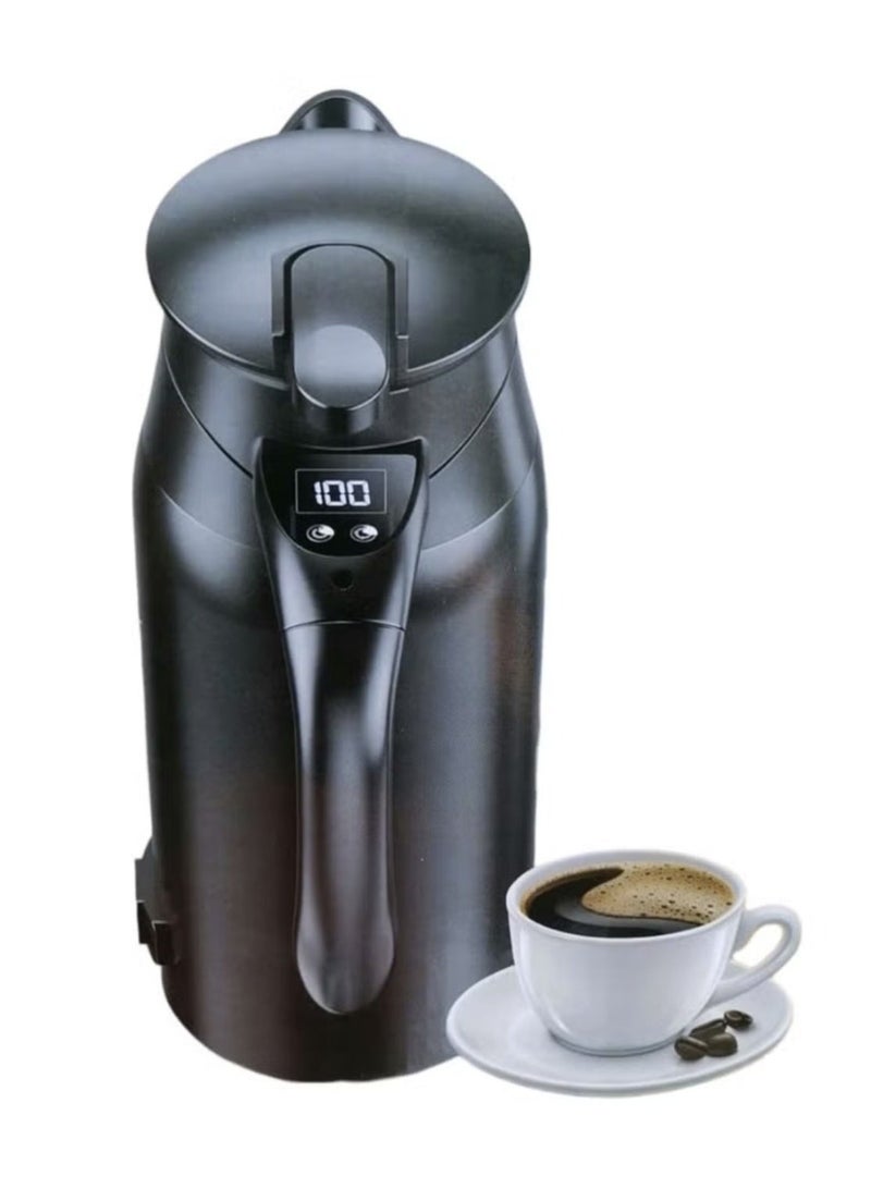Denx Car Electric Kettle Digital Display Stainless Steel 12V/24V 800ml Black - Image 2