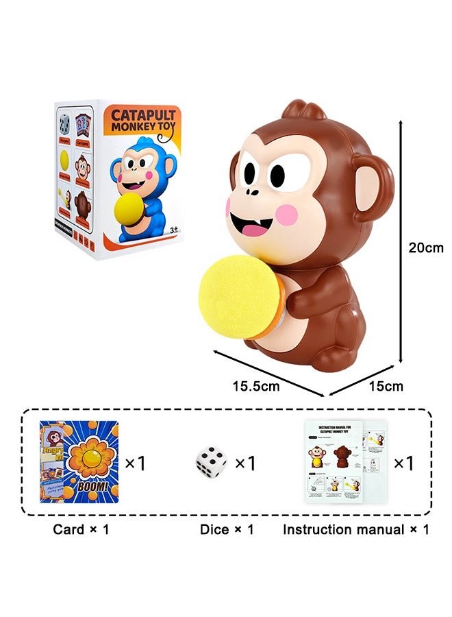 Family Party Games - Monkey Launch Ball Catapult Toy, Gag Toys & Practical Jokes for Kids, Novelty Prank Press-and-Pop Interactive with Cards & Dice - Image 2