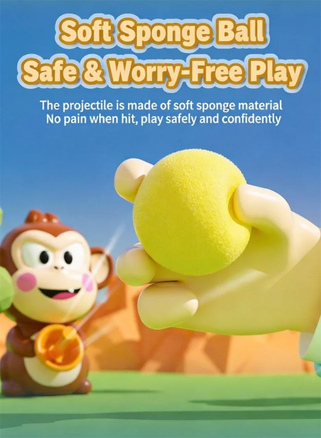 Family Party Games - Monkey Launch Ball Catapult Toy, Gag Toys & Practical Jokes for Kids, Novelty Prank Press-and-Pop Interactive with Cards & Dice - Image 4