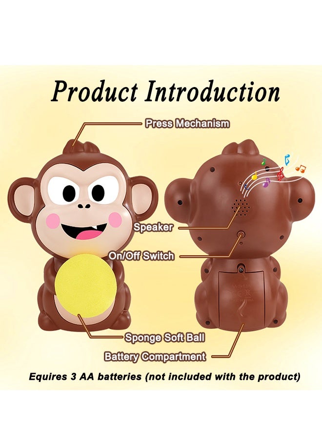 Family Party Games - Monkey Launch Ball Catapult Toy, Gag Toys & Practical Jokes for Kids, Novelty Prank Press-and-Pop Interactive with Cards & Dice - Image 3