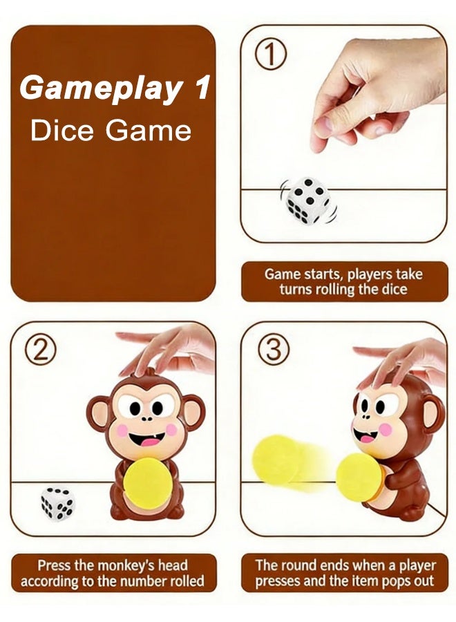 Family Party Games - Monkey Launch Ball Catapult Toy, Gag Toys & Practical Jokes for Kids, Novelty Prank Press-and-Pop Interactive with Cards & Dice - Image 5