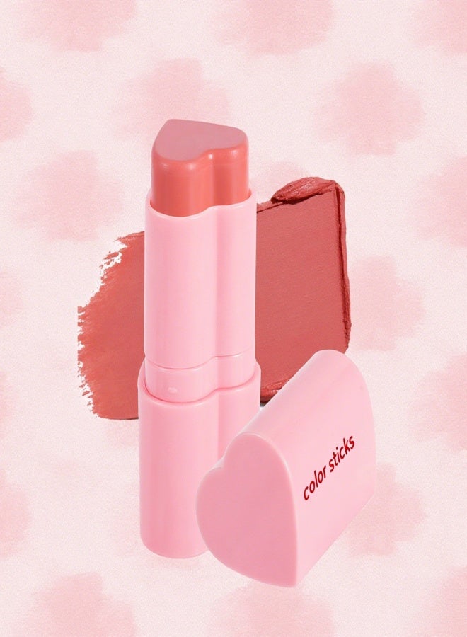 Handaiyan Blush Highlighter Heart Blush Balm Finishing Stick Face Highlighting Pearl Fine Glitter Makeup - Image 5