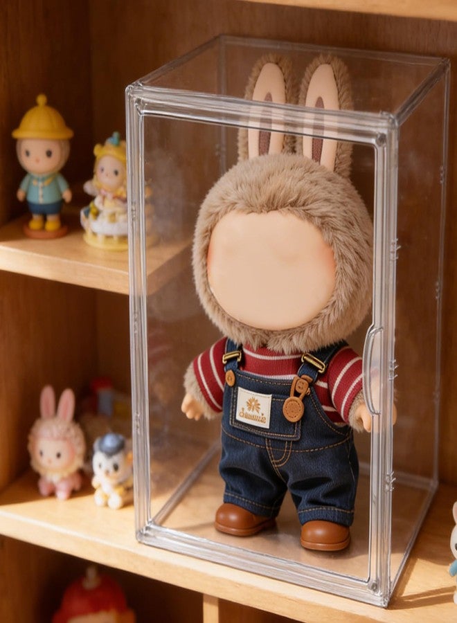 WAKCCIL Display Case Compatible with Labubu 16 inches Height POP MART Doll, Acrylic Clear Dustproof Shelf Box with Magnetic Door, Stackable Storage Cabinet for Plush Dolls Showcase Fall in Wild - Image 4
