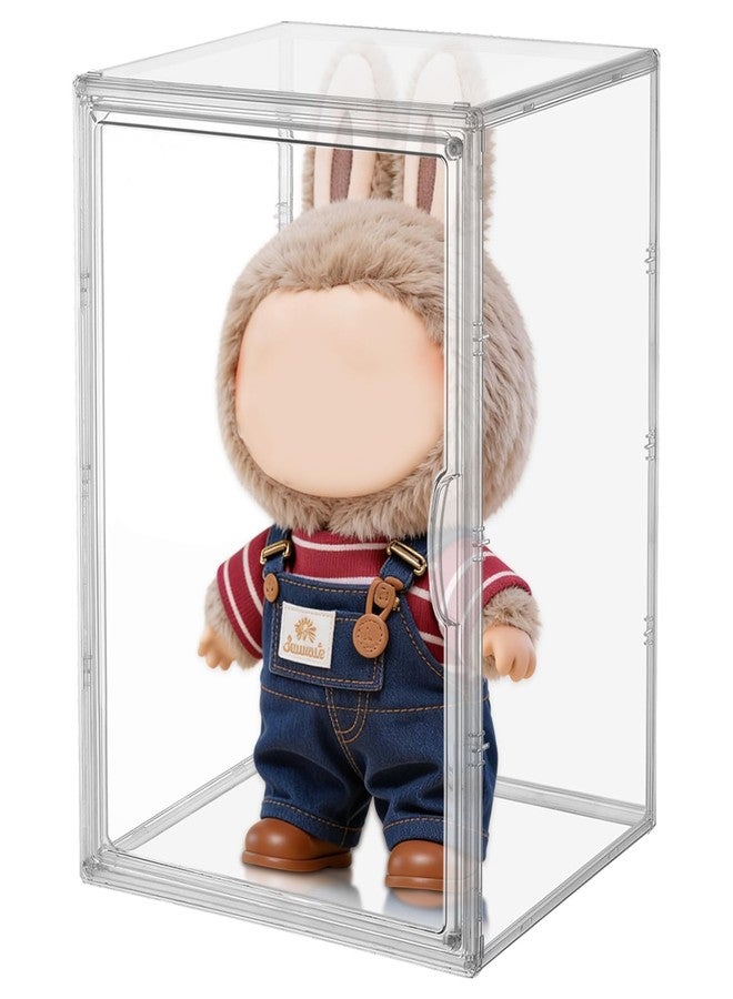 WAKCCIL Display Case Compatible with Labubu 16 inches Height POP MART Doll, Acrylic Clear Dustproof Shelf Box with Magnetic Door, Stackable Storage Cabinet for Plush Dolls Showcase Fall in Wild - Image 1