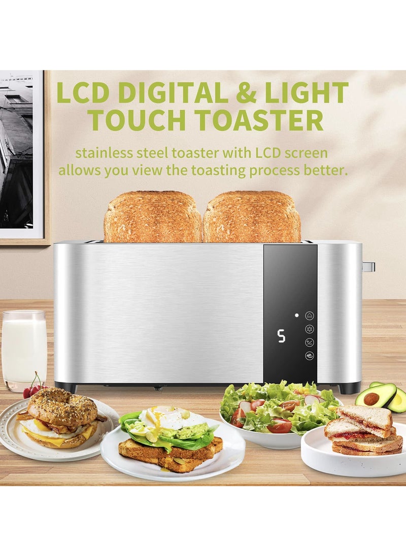 Generic 2-Slice Toaster with Extra-Wide Slots Slim Design – Adjustable Temperature Control, Defrost & Reheat Functions, 1.5-inch Wide Slots for Bread, Bagels & Snacks, Stainless Steel Toaster for Breakfast  - Image 2