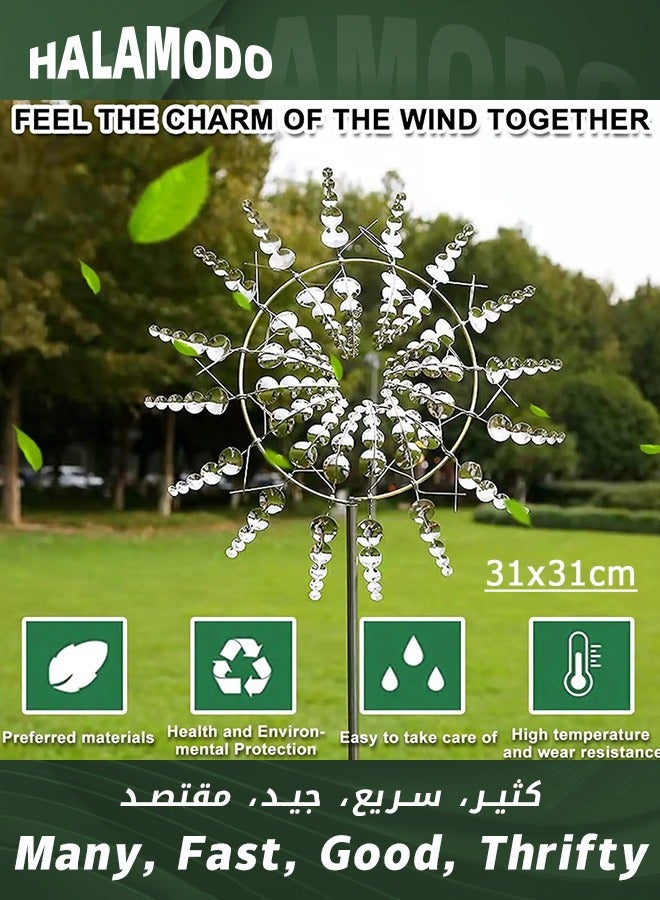 Wind Spinner, Unique and Magical Metal Windmill, 3D Wind-Powered Rotating Windmill, Outdoor Wind Spinners,  Wind Sculpture, Wind Catchers,  for Yard and Garden Outdoor - Image 1
