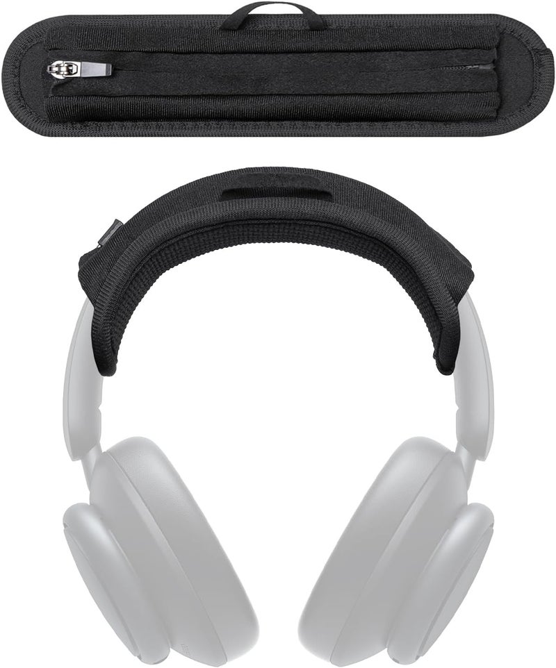 Voarmaks غطاء وسادة الشريط المتوافق مع سماعات Anker Soundcore Space Q45 وLife Q35 وQ30 وQ20 وQ20i وQ20+ وH30i وQ11 وQ11i، وسادة بسماكة 6 مم، سحاب منزلق بدون اهتزاز، مع حلقة تعليق - Image 1