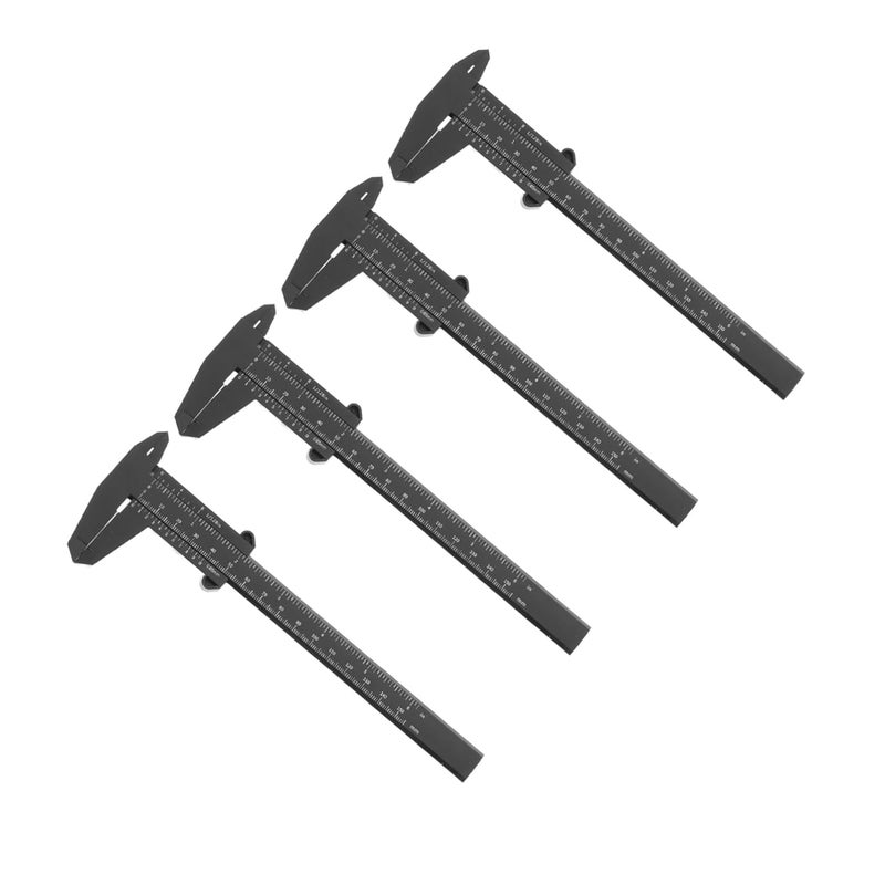 VALICLUD 4pcs Black Plastic Caliper High Precision Manual Measuring Tool for Jewelry Making and DIY - Image 1