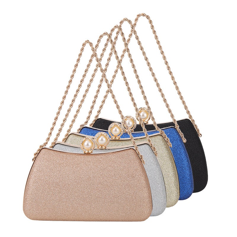 New Simple Fashion Clutch Diamond Bag Dress One Shoulder Crossbody Portable Cheongsam Bag Banquet Evening Bag - Image 2