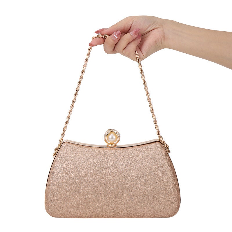 New Simple Fashion Clutch Diamond Bag Dress One Shoulder Crossbody Portable Cheongsam Bag Banquet Evening Bag - Image 3